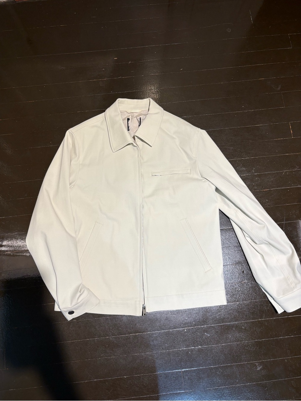 Men's Light Cream Zip-Front Jacket